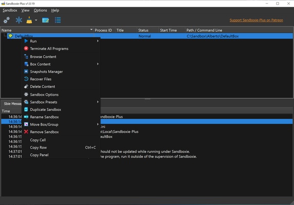 Sandboxie Plus screenshot 1