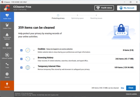 CCleaner screenshot 1