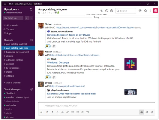 Slack screenshot 1