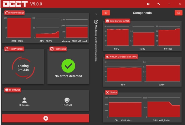 OCCT: OverClock Checking Tool screenshot 1