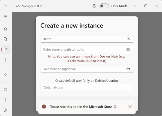 WSL Distro Manager screenshot 1