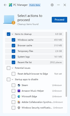 Microsoft PC Manager screenshot 1