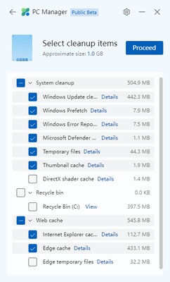 Microsoft PC Manager screenshot 1