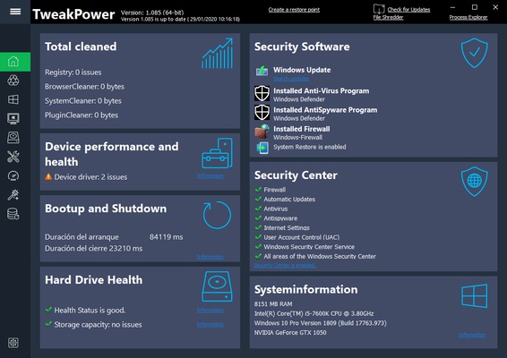 TweakPower screenshot 1