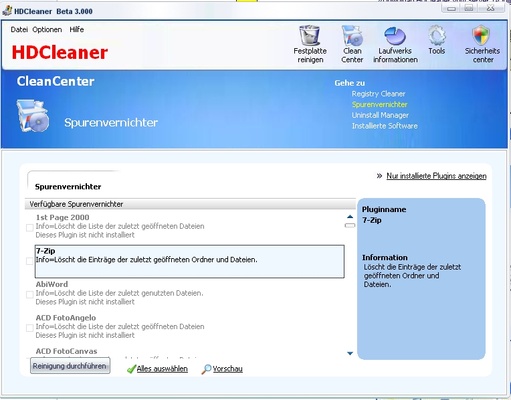HDCleaner screenshot 1