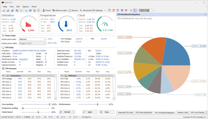 Quick CPU screenshot 1