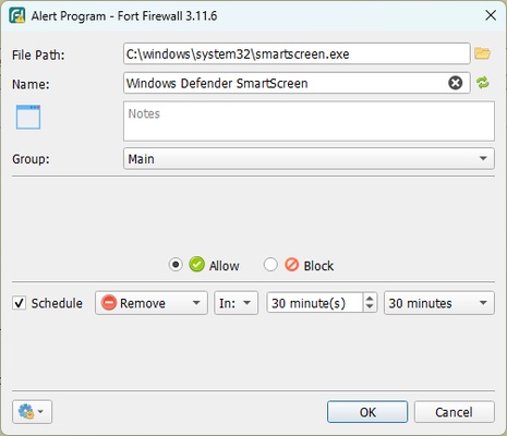 Fort Firewall screenshot 1