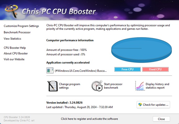 ChrisPC CPU Booster screenshot 1