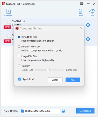 Cisdem PDF Compressor screenshot 1