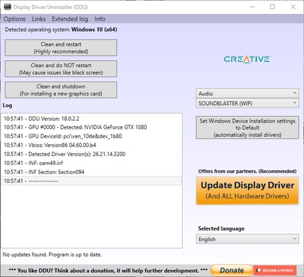 Display Driver Uninstaller (DDU) screenshot 1