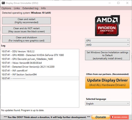 Display Driver Uninstaller (DDU) screenshot 1