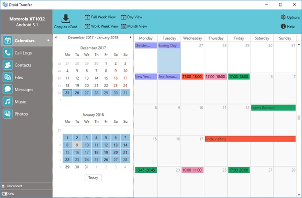 Droid Transfer screenshot 1