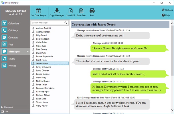 Droid Transfer screenshot 1