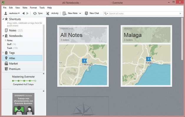 Evernote screenshot 1