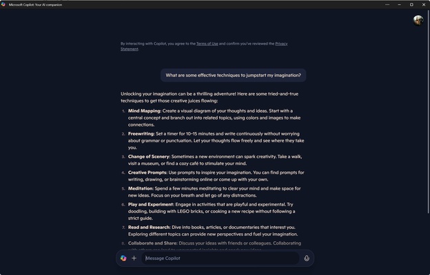 Microsoft Copilot screenshot 1