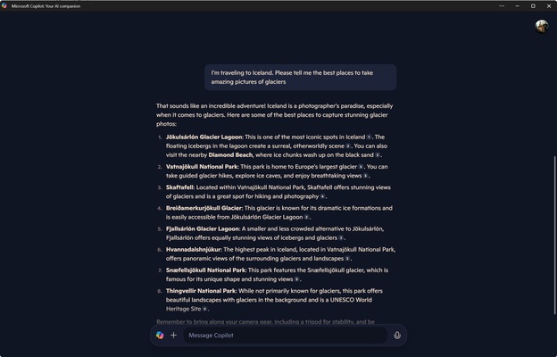Microsoft Copilot screenshot 1