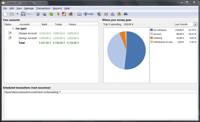 HomeBank screenshot 1