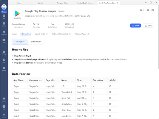 Octoparse screenshot 1