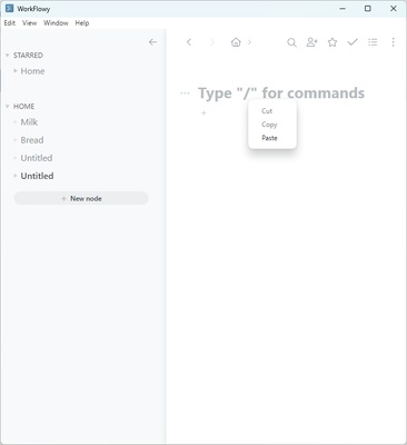 Workflowy screenshot 1