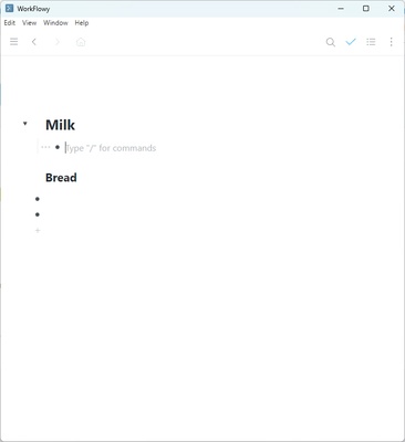 Workflowy screenshot 1