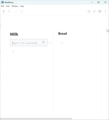 Workflowy screenshot 1