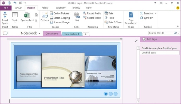 Microsoft OneNote screenshot 1