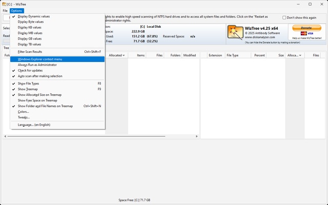 WizTree screenshot 1
