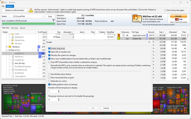 WizTree screenshot 1