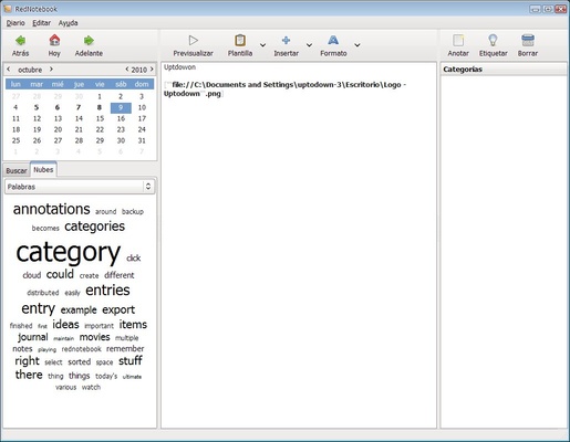 RedNotebook screenshot 1