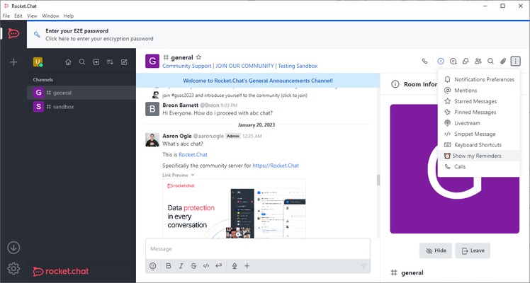 Rocket.Chat screenshot 1