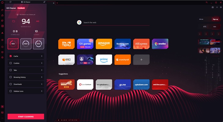 Opera GX screenshot 1