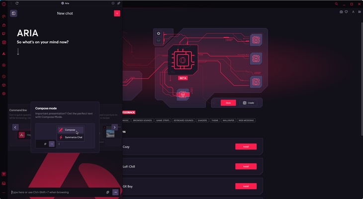 Opera GX screenshot 1