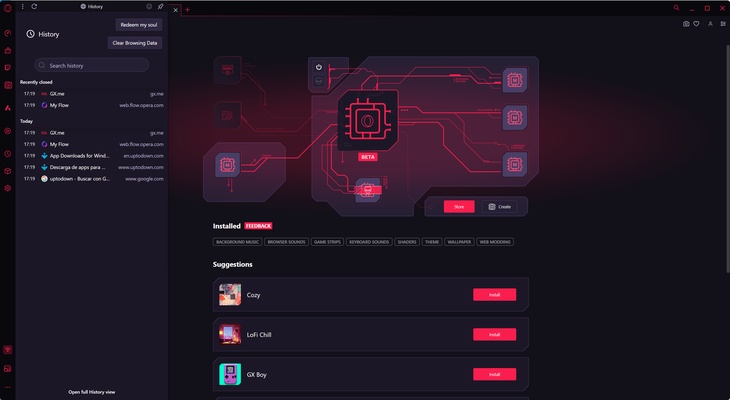 Opera GX screenshot 1