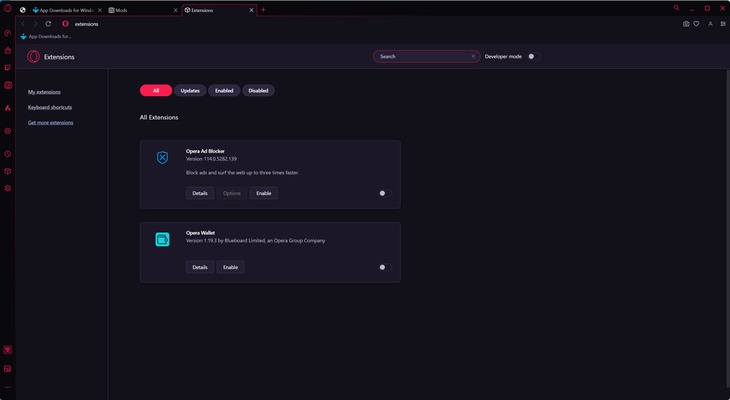 Opera GX screenshot 1
