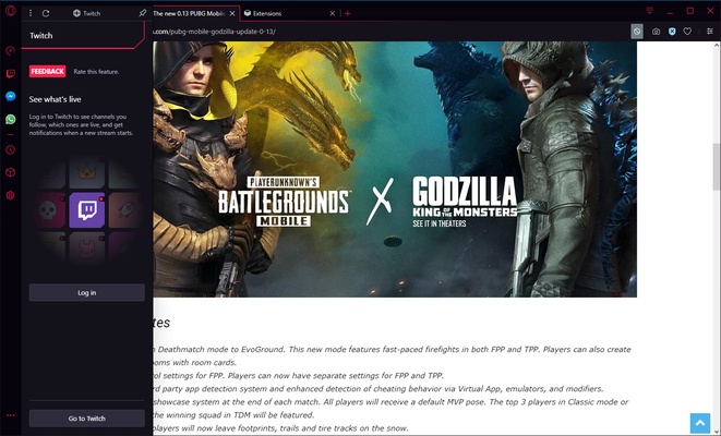 Opera GX screenshot 1