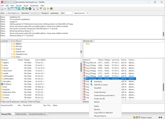 FileZilla screenshot 1