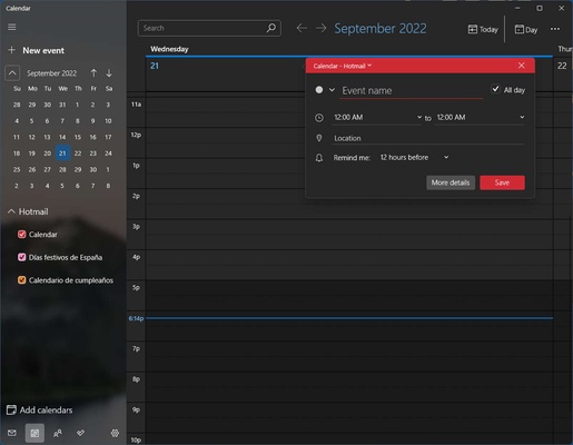 Windows Mail and Calendar screenshot 1