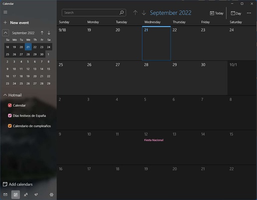 Windows Mail and Calendar screenshot 1