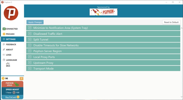 Psiphon screenshot 1