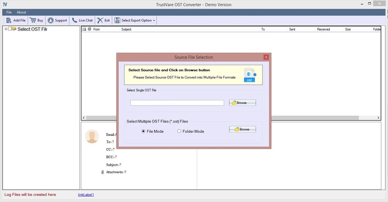 TrustVare OST to EML Converter screenshot 1