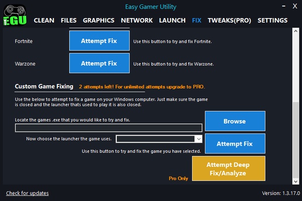 Easy Gamer Utility screenshot 1