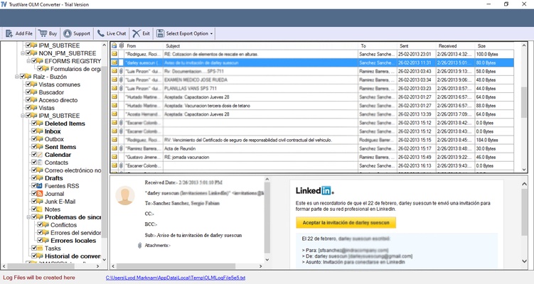 TrustVare OLM Converter screenshot 1