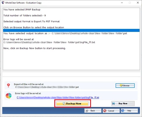 WholeClear Yahoo Backup Software screenshot 1