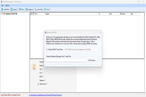Softaken OLM to EML Converter Software screenshot 1
