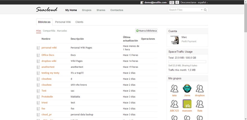 Seafile screenshot 1