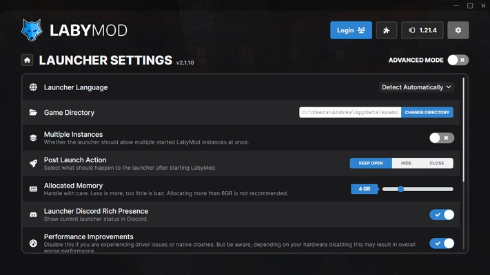 LabyMod screenshot 1