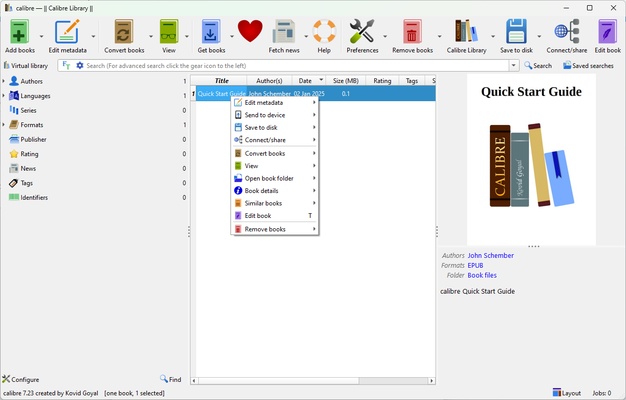 Calibre screenshot 1