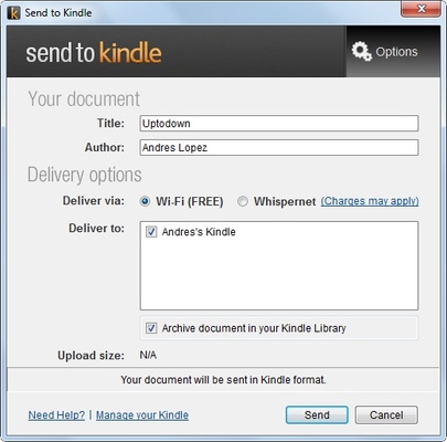 Send to Kindle screenshot 1