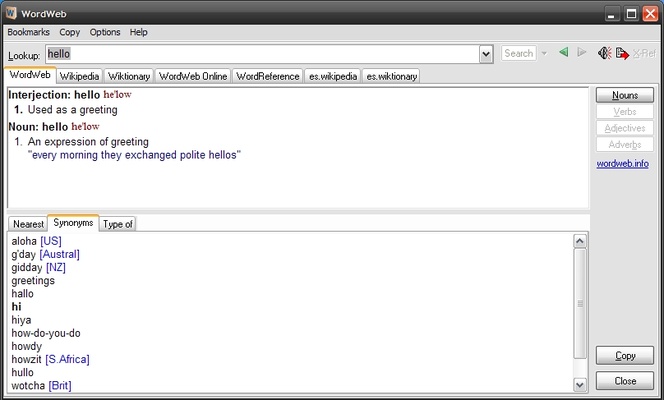 Wordweb screenshot 1