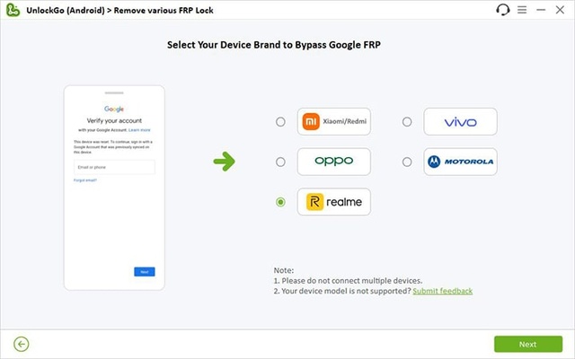 iToolab UnlockGo (Android) screenshot 1